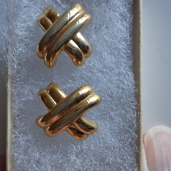 Monet Jewelry - Monet Gold Tone Criss Cross Post Earrings